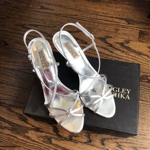 Badgley Mischka Silver Strappy Heel